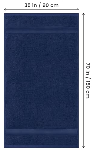 Image of Utopia Towels Extra Large Bath Sheets, 2 Pack, 35x70 in, Cotton, Navy | Soft Lightweight Ring Spun Cotton Shower Towel Set - Highly Absorbent, Quick-Drying, Extra Large Bath Sheets, Durable