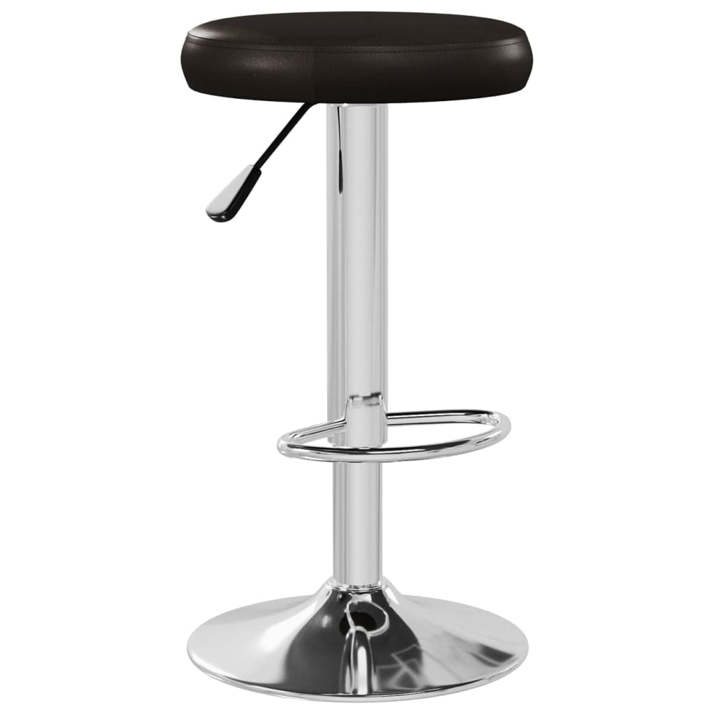 Taboret barowy 2 sztuki, brązowy, sztuczna skóra, z regulacją wysokości, obrotowy z podnóżkiem, do kuchni, lady, lady, gastronomii, salonu