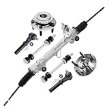 Detroit Axle - Front Suspension Kit for 1994-2004 Ford Mustang, 1 Power Steering Rack & Pinion 2 Wheel Bearing Hubs w/ABS 2 Outer Tie Rods 2 Sway Bars Replacement