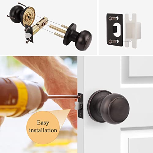 Probrico Colonial Style Door Knobs Door Locks (Passage, Oil Rubbed Bronze) #TOP5