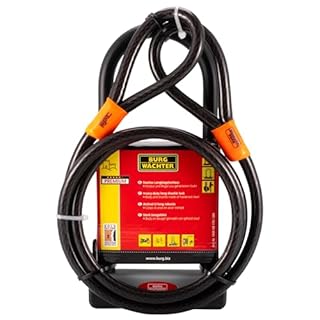 Burg Wächter Unisex's 1600 HB KIT Gold Sold Secure Bicycle D Lock, Black, Large-2.1M Cable