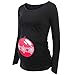 Produktbild Damen Schwanger Tops Still-Shirt Kleider Pflege Baby Mutterschaft Weihnachten T-Shirt Bluse Umstandsshirt Umstandsmode Oberteil Stillpullover Umstandspullover (S, Schwarz)