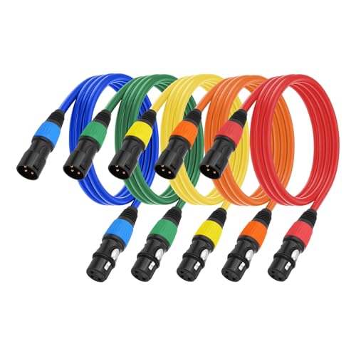 Cables de micrófono para eventos musicales pack de 5 conectores de altavoces y sonido 6