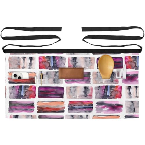 Tabliers courts 3 poches avec motif aquarelle abstrait pour optimiser le service en bar