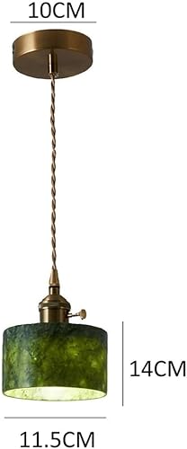 Miniatura 6 de 4.5in Mini Pendant Light Fixtures, Modern Industrial Metal Ceiling Hanging Lighting, Vintage Green Natural Stone Shade Chandelier for Kitchen Island