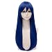 COSPLAZA Deep Blue Long Straight Girl's Cosplay Wig Anime Full Hair