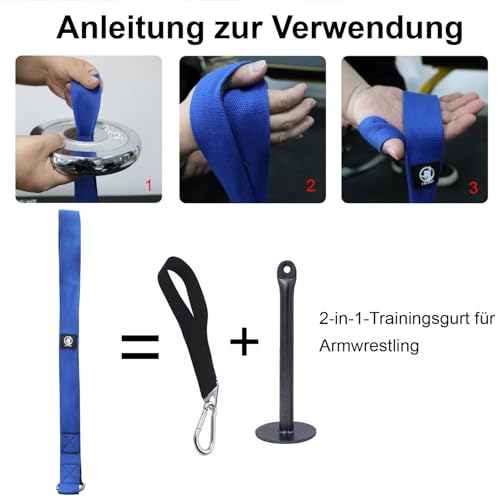 J Bryant Armwrestling Trainingsgurt geeignet für Handgelenk Unterarm und Bizepsübungen kompatibel mit 1 und 2 Zoll Hantelscheiben multifunktionale Fitnessgeräte für zu Hause