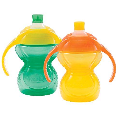 Munchkin Click Lock Bite Proof Trainer Cup, Green/Yellow, 7 Ounce, 2 Count