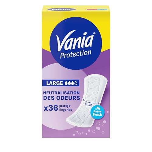 Vania - Vania - Protège-slips Protection Large Parfum Fresh (boîte de 36 pièces) – Protège-lingeries avec neutralisation des odeurs – Protection hygiénique longue durée et voile testé dermatologiquement - -14%