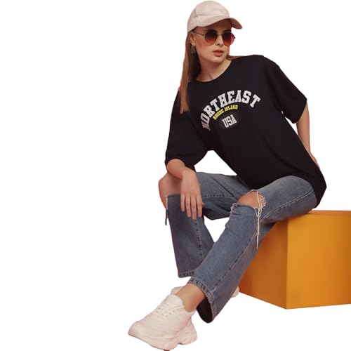 Image of Mack Jonney Printed Round Neck Cotton Regular Fit Oversize Half Sleeves Tshirt for Women(Pack of 3)-MACK631145