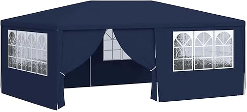 Vista 69 de vidaXL Tienda de campaña profesional para fiestas de 13.1 x 13.1 pies, toldo resistente a la intemperie con paredes laterales, polietileno Azul