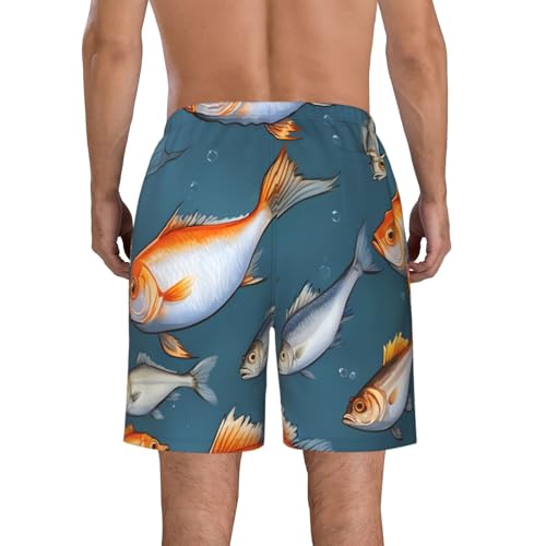 Foraging Fish Print Stylish Men Beach Shorts Lightweight Cozy Swim Trunks Summer Casual Outings Holiday3