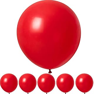 OTMVicor 5pcs Large Size Red Balloons,18inch Latex Balloons for Birthday Wedding Party Decoration