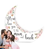 Recuerdo expresivo: Celebre a su madre con un recuerdo acrílico único y reflexivo en forma de luna que expresa su amor. Sorpréndela en ocasiones especiales como el Día de la Madre, Acción de Gracias, Navidad, su cumpleaños o aniversario y crea un recuerdo preciado que apreciará para siempre.