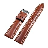Run Ken Cinturino For Orologio In Pelle Cerata E Oliata Vintage Da 18 Mm, 19 , 20 , Marrone, Con Fibbia Ad Ardiglione, Strato Superiore In Bovina, Accessori For Cinturini For Orologi(Light Brown,20mm)