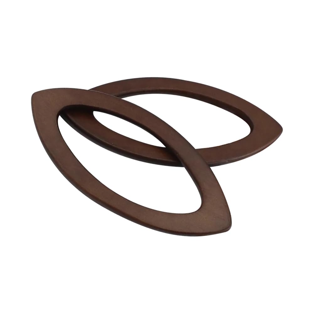 2 Pcs 20 x 9.5 cm Large Oval Wooden Bag Handles Big Wood Purse Handles Replacement Beach Crochet Bag Handle Decorative Craft Handbag Handles Purse Handle Replacements for Handmade Bags Coffee