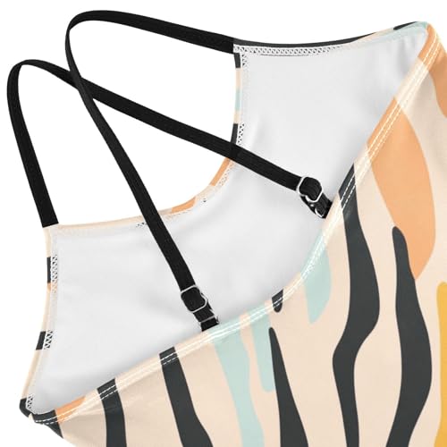 KLL Tigers Stripes Pattern Girls' 1-Piece Swimsuits Summer Swimming Suits Adjustable Strap Quick Dry4