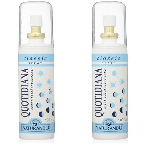 Naturando Quotidiana Antiodorante Classic Spray, Previene la Formazione di Cattivi Odori Ostacolando Degradazione del Sudore da Parte dei Batteri, 100 Ml (Confezione da 2)