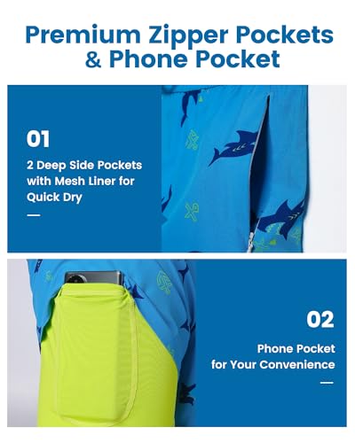 Image of maamgic 5inch Mens Swim Trunks with Compression Liner 2-in-1 Swimming Shorts Stretch Quick Dry with Zipper Pockets