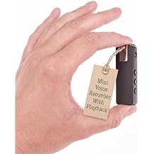Mini Voice Activated Recorder with Clip | Small Recording Device | Mini Voice Recorder with Playback - Headphones Included | iPhone, Android, PC, Mac Compatible | Listening Device
