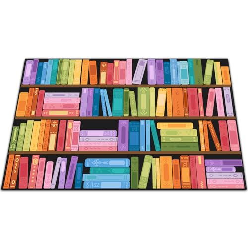 Maasechs Library Rug 7 x 5 ft Bookshelf Classroom Library Rug Anti Skid Reading Corner Decor Corner Colorful Reading Carpet for Back to School Classroom Home Decoration
