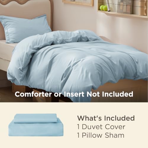 Image of Bedsure Twin /Twin XL Duvet Cover, Double Brushed Bedding Set, Baby Blue | For Kids & Adults, 68 inchx90 inch Comforter Cover, Hotel Luxury, All Season, Breathable, Easy Care, Lightweight, Zipper Closure