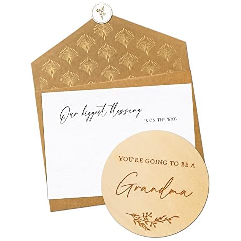 Jolicoon Wooden Card for Pregnancy Announcement Cover