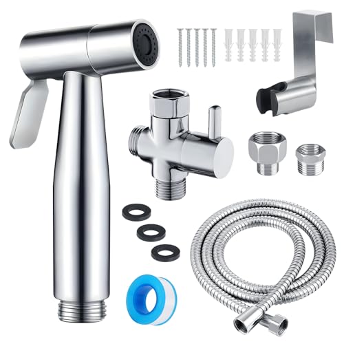 Bidet Handbrause Hand Gehalten Sprayer Bidet Toilette für Jet Spray Toilet Germany Muslim Shower Handbraus Mit 1.5m Teleskoprohr Persönliche Hygiene Reinigung spflege Schlauch(G1/2-3/8)