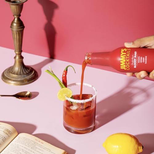 Image of Jimmy's Cocktails Bloody Mary Mixer - Pack of 8, Vodka-Ready Classic Cocktails & Mocktail Base, Non-Alcoholic, Mix & Drink
