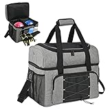 Jaffzora Bowlingball-Tasche, 2 Bälle, Bowling-Tragetasche mit gepolsterter Trennwand und Ballhalter, passend für EIN einzelnes Paar Bowlingschuhe bis Größe 44 für Herren
