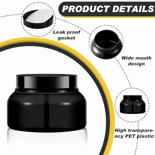Tessco for you 24 Pack Plastic Jars with Lids Label,8 oz,Black by Tessco for you - Used condition - Image 3
