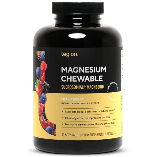 Legion Sucrosomial Magnesium Supplements - High Absorption Magnesium Supplement for Women & Men - Magnesium Mineral Supplements to Help Boost Athletic Performance - 90 Serving Mixed Berry
