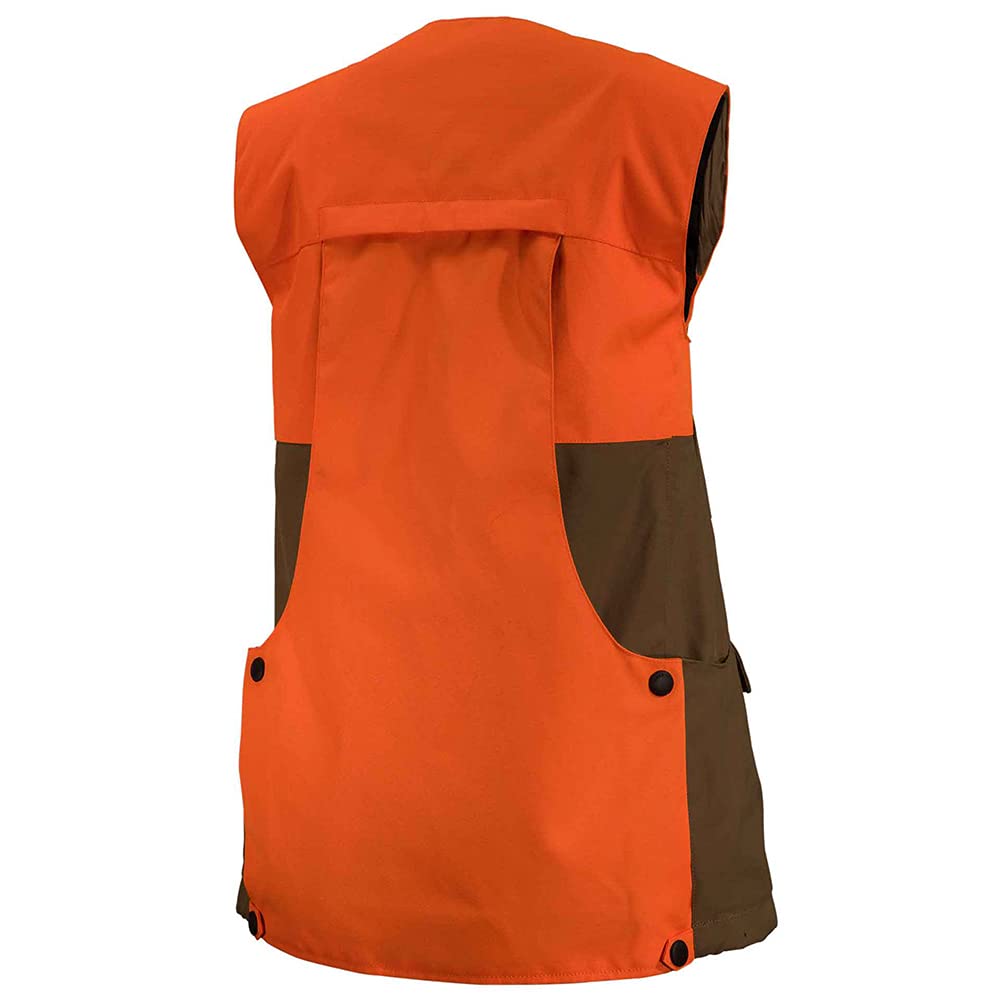 Beretta Women's Retriever Field Upland Lightweight Hunting Vest, Blaze Orange/Tobacco, Large