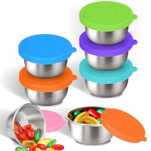 Palksky Travel Vitamin Organizer Stainless Steel, Supplement Travel Organizer for 7 Different Vitamins, Wide Opening & Sealed Lids, Weekly Vitamin Organizer for Fish Oils, Pills, Supplements (1.6Oz)