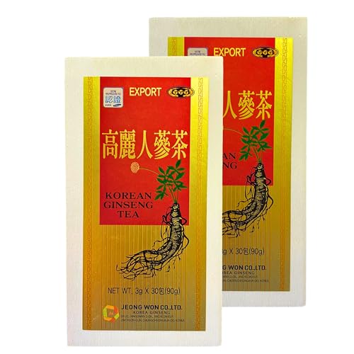 Té de ginseng Jeong Won - [60 bolsas de 3 gramos ] - Energía y Claridad Mental, original coreano - Pack Laborawi