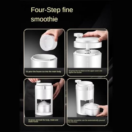 Wooswen Portable Manual Ice Crusher,Multi-Function Smoothie Maker,Handheld Ice Shaver for Home Kitchen,Compact Hail Breaker Tool - Thumbnail 3