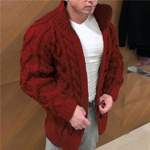 Men's Twisted Flower Thick Cardigan Slim Fit Knitted Heavy Weight Sweater Loose Plus Size Knitted Cardigan for Men2
