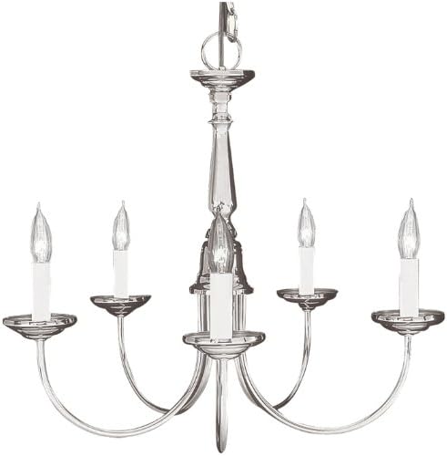 Livex Lighting 6030-91 Home Basics 5 Light Brushed Nickel Chandelier