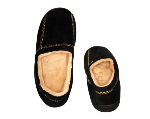 Modern moccasin memory foam men's slipper, size 13-14 - stylish m…