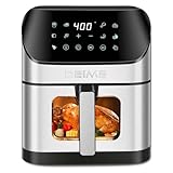 Jwevvie Air Fryer 6.2 QT Oilless 1500W Large Capacity Oven Air Fryers Healthy Cooker with 12 Functions, Visual Cooking Window, Non-Stick Basket,Temperature Control