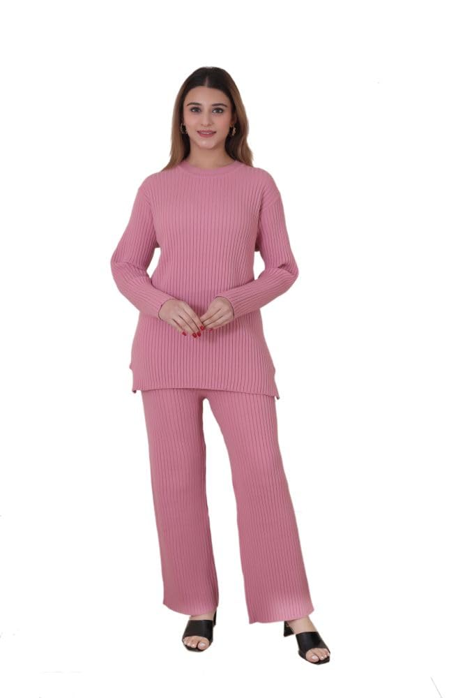 manera Premium Women's Winterwear Self Design Woolen Knitted Designer Cord Set (2 pcs)-picture-26
