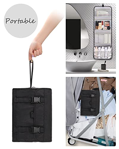 Relavel Travel Hanging Toiletry Bag For Men Women Travel Kit Shaving Bag Waterproof Large Makeup Bag Wash Bag Makeup Organizer Cosmetic Case For Bathroom Shower Black #TOP1