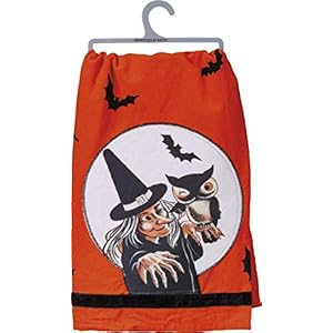 Primitives by Kathy Retro-Inspired Halloween Dish Towel, 28 x 28-Inch, Witch Primitives by Kathy Retro Inspired Halloween Dish Towel 28 x 28 Inch Witch