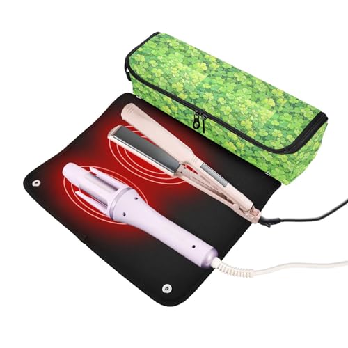 Bolso de viaje para herramientas de cabello con almohadilla resistente al calor, grande para planchas de pelo, estuche para herramientas calientes como rizadores, planchas y estilizadores, diseño simple para mujeres miniatura 2