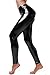 Liquid Wet Look Shiny Metallic Stretch Leggings (M, Black)