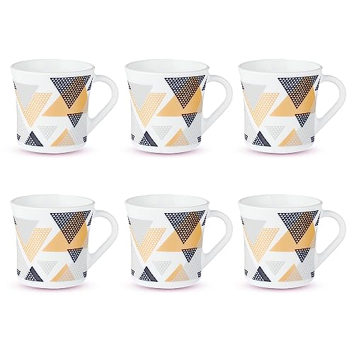 Larah by BOROSIL Crysta Series Nivaah Opalware Mug | Set of 6 Tea/Coffee Mugs, 160 ml Each | Microwave & Dishwasher Safe, Bone-Ash Free | Crockery Set Ideal for Daily Use & Gifting | White (B0C2TQMF4Y) Amazon Price History, Amazon Price Tracker