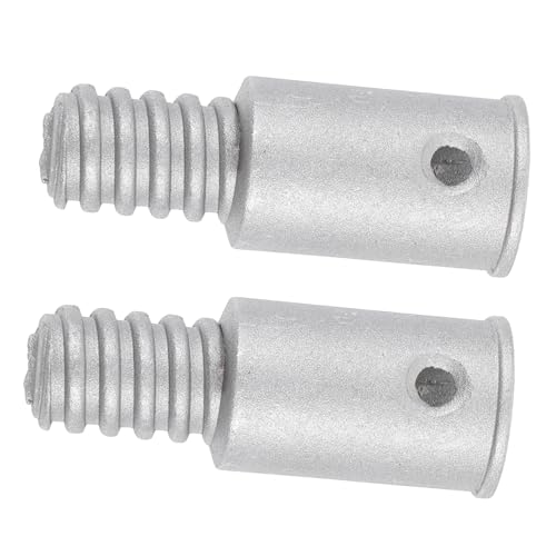 POPETPOP ねじ込み式先端修理キット 金属製ほうき柄用ねじ付きハンドルチップ 高硬度耐変形 交換用延長ポールアダプター 家庭 業務用掃除工具用 2個セット