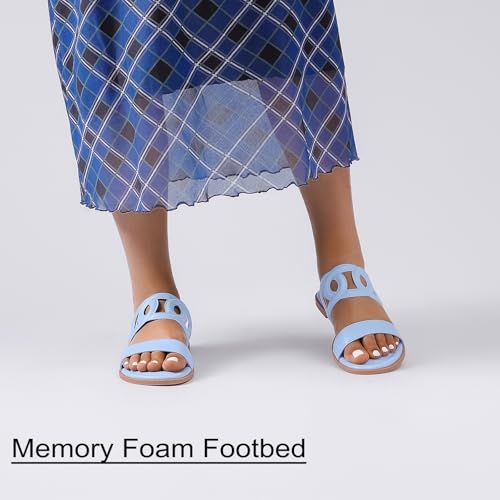 Image of Ruiee Wide Width Sandals for Women, Summer Flat Slides Casual Braided Wide Feet Sandal Comfort Slip on Sandals Open Toe Beach Shoes for Women.