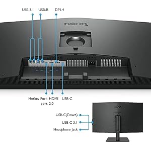 BenQ PD3205U Mac-Ready Monitor 32" 4K UHD 99% Rec.709 & sRGB, IPS, DeltaE ≤3, ICC Sync, Calibration Report, AQCOLOR, Uniformity HotKey Puck Ergonomic DisplayPort, USB-C (90W), USB Hub — photo 5 of 6