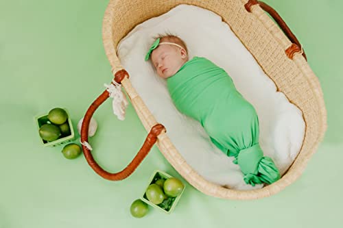 Image of Copper Pearl Swaddle Blankets for Newborns | Soft Stretchy Receiving Blankets for Boys and Girls | Large 46 x 46 Inch Baby Blankets | Lightweight and Breathable Swaddles | Lime